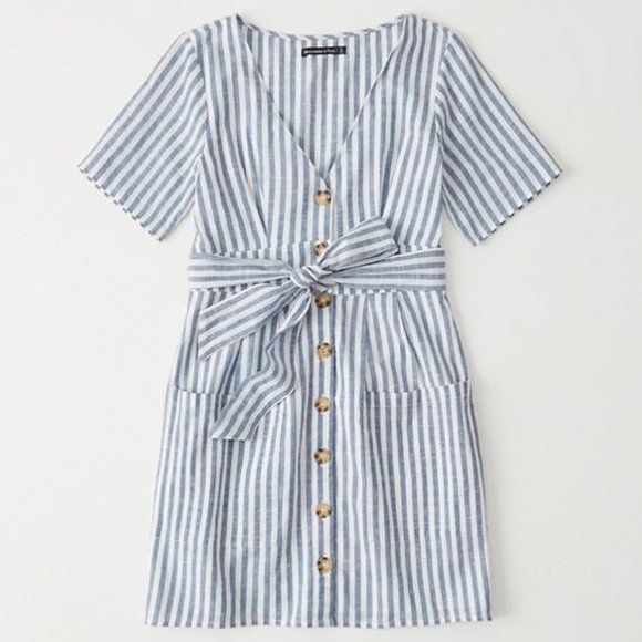 Abercrombie Button-Up Tie Front Mini Dress - Picture 6 of 7